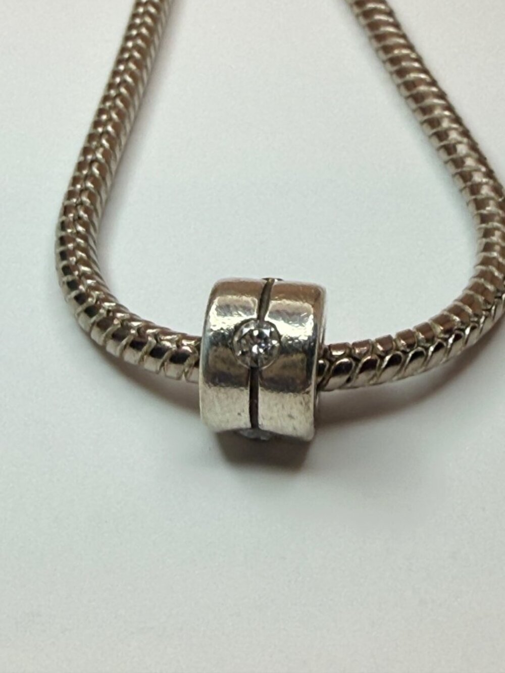 Retired Pandora Clear CZ Sterling Silver Spacer Charm 925 ALE - Picture 6 of 6